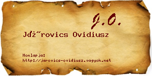 Járovics Ovidiusz névjegykártya