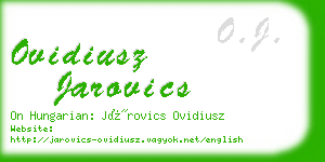 ovidiusz jarovics business card